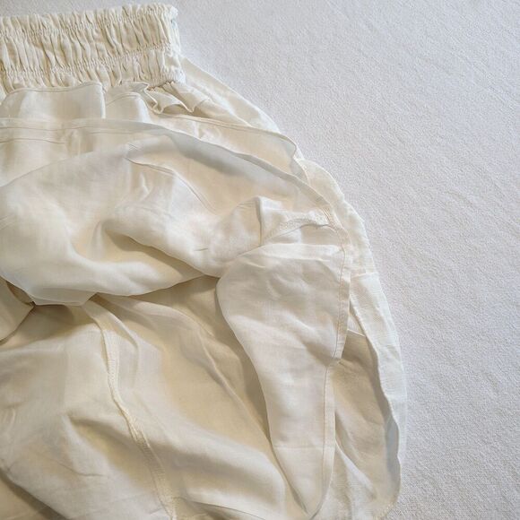 STORIA Dress Womens Solid Ivory Cream Smocked Ruffle Cottagecore Boho Size Small - Picture 8 of 9